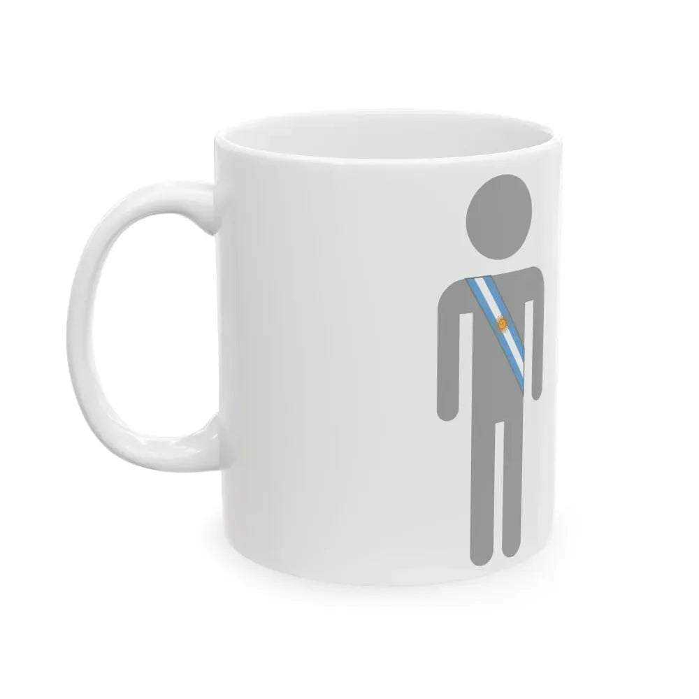 Argentina presidential sash schematic (Argentina) White Coffee Mug - Go Mug Yourself