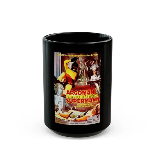 ARGOMAN THE FANTASTIC SUPERMAN 1967 Movie Poster - Black Coffee Mug 15oz - Go Mug Yourself