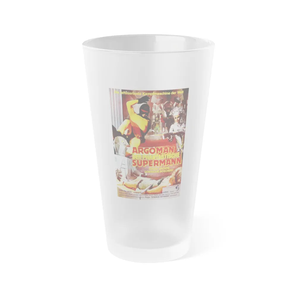 ARGOMAN THE FANTASTIC SUPERMAN 1967 Movie Poster - Frosted Pint Glass 16oz-16oz-Frosted-Go Mug Yourself