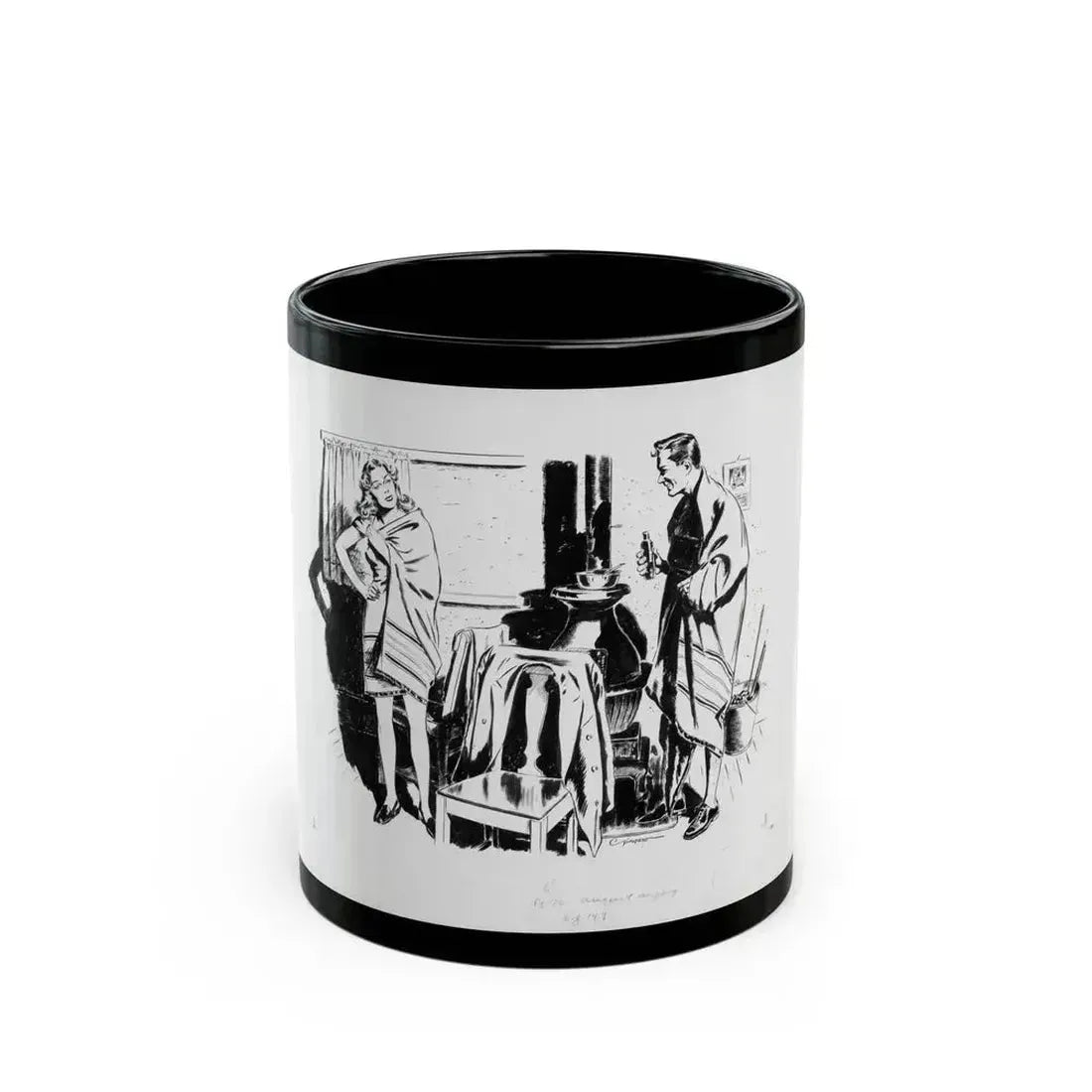 Argosy Magazine Original Art (Popular Publ., 1942) - Black Coffee Mug 11oz - Go Mug Yourself