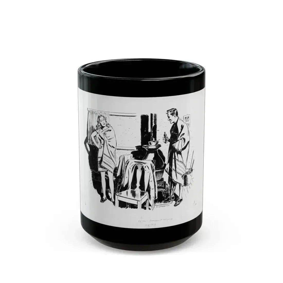 Argosy Magazine Original Art (Popular Publ., 1942) - Black Coffee Mug 15oz - Go Mug Yourself