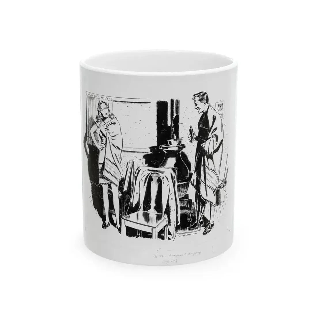 Argosy Magazine Original Art (Popular Publ., 1942) - White Coffee Mug 11oz - Go Mug Yourself