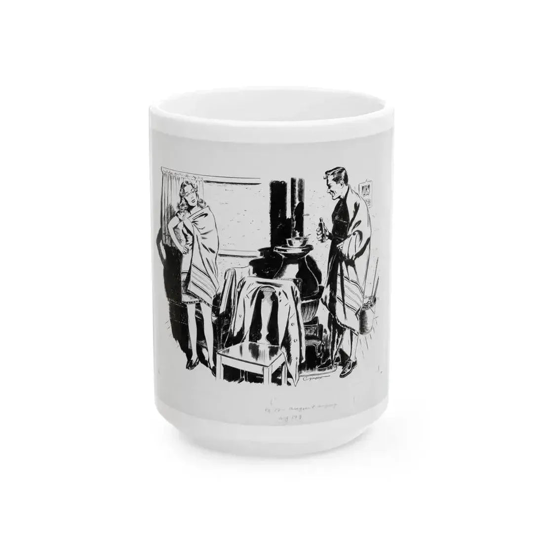 Argosy Magazine Original Art (Popular Publ., 1942) - White Coffee Mug 15oz - Go Mug Yourself