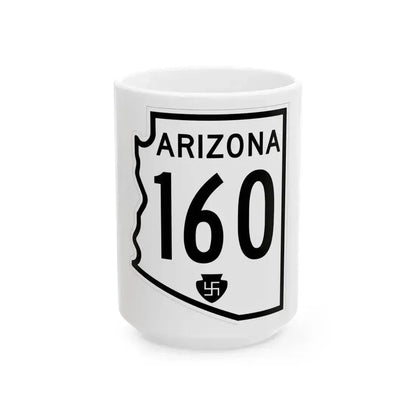 Arizona 160 1956 (Arizona) (Road Sign) White Coffee Mug 15oz - Go Mug Yourself