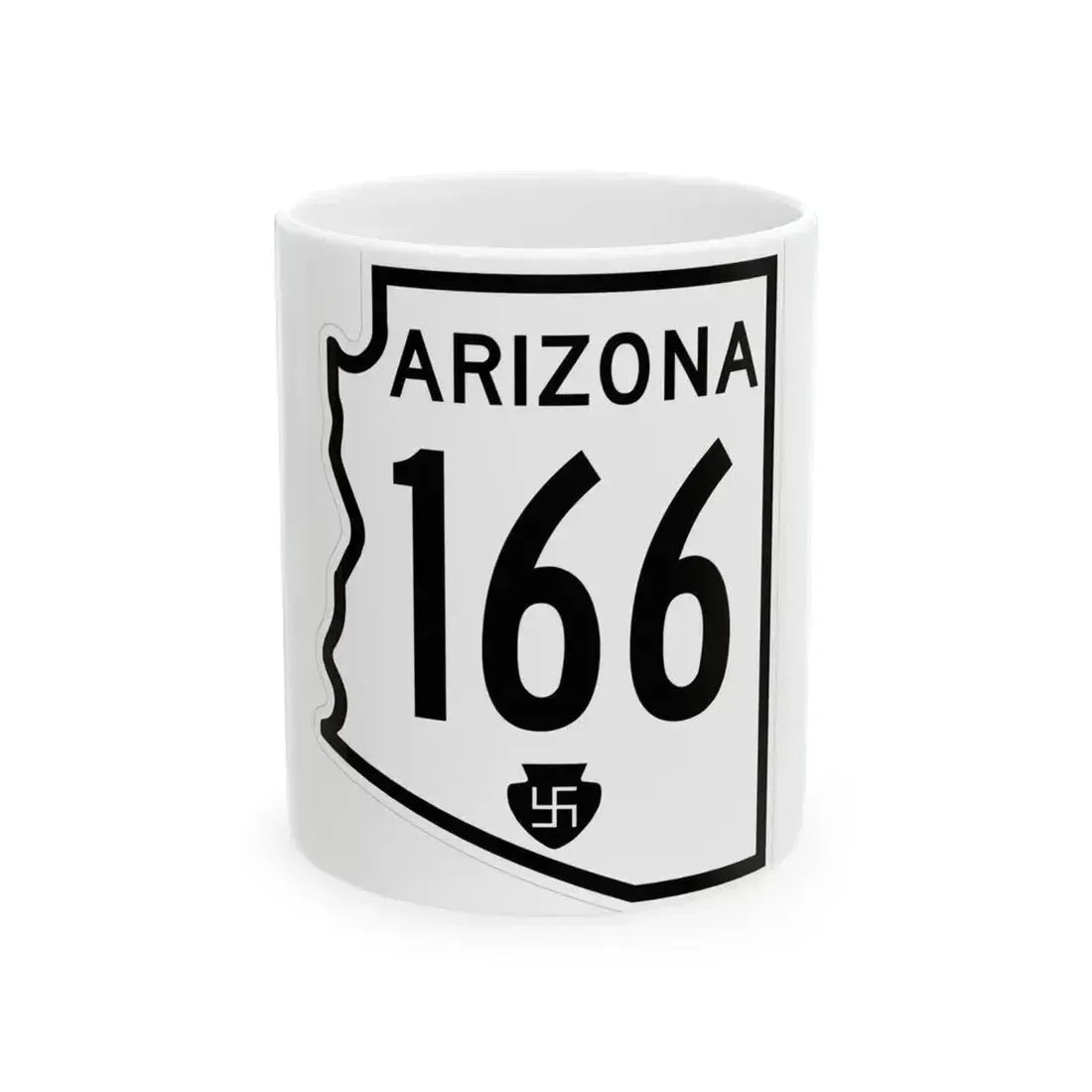 Arizona 166 1956 (Arizona) (Road Sign) White Coffee Mug 11oz - Go Mug Yourself