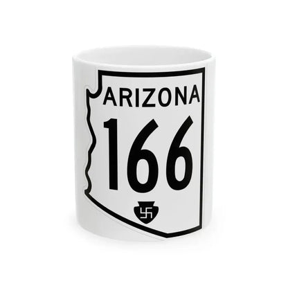 Arizona 166 1956 (Arizona) (Road Sign) White Coffee Mug 11oz - Go Mug Yourself