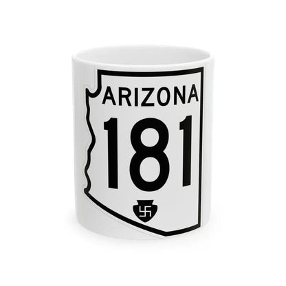 Arizona 181 1956 (Arizona) (Road Sign) White Coffee Mug 11oz - Go Mug Yourself