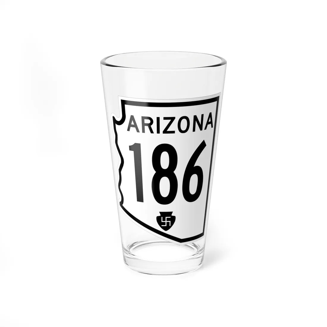 Arizona 186 1956 (Arizona) (Road Sign) Pint Glass 16oz 16oz - Go Mug Yourself
