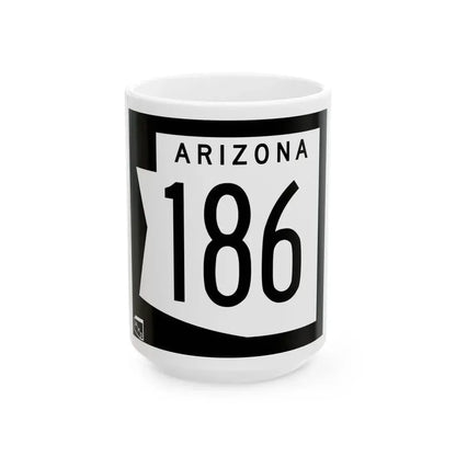 Arizona 186 1973 (Arizona) (Road Sign) White Coffee Mug 15oz - Go Mug Yourself