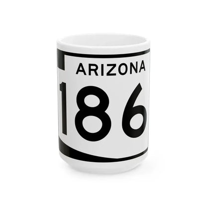 Arizona 186 (Arizona) (Road Sign) White Coffee Mug 15oz - Go Mug Yourself
