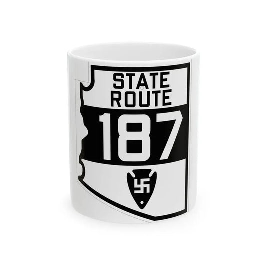 Arizona 187 1927 (Arizona) (Road Sign) White Coffee Mug 11oz - Go Mug Yourself