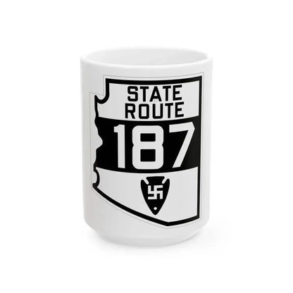 Arizona 187 1927 (Arizona) (Road Sign) White Coffee Mug 15oz - Go Mug Yourself