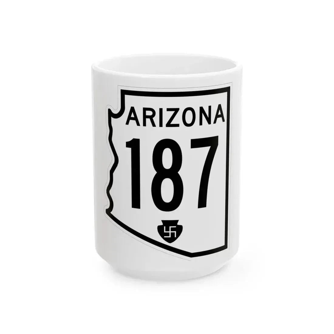 Arizona 187 1956 (Arizona) (Road Sign) White Coffee Mug 15oz - Go Mug Yourself
