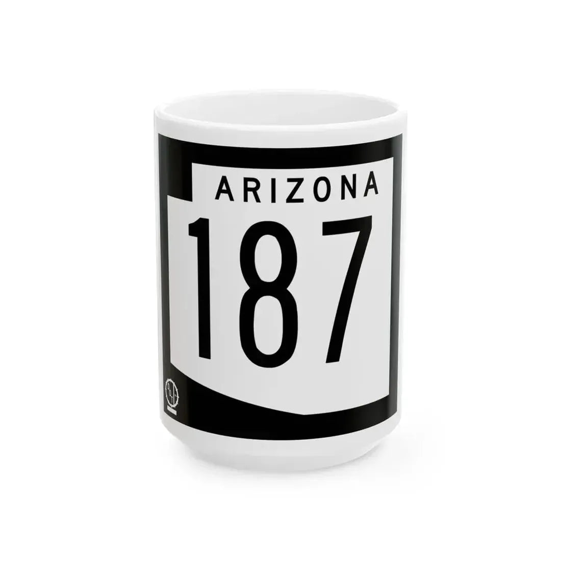 Arizona 187 1978 (Arizona) (Road Sign) White Coffee Mug 15oz - Go Mug Yourself