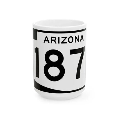 Arizona 187 (Arizona) (Road Sign) White Coffee Mug 15oz - Go Mug Yourself