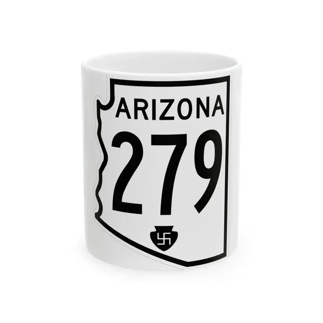 Arizona 279 1956 (Arizona) (Road Sign) White Coffee Mug 11oz - Go Mug Yourself