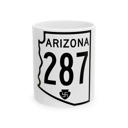 Arizona 287 1956 (Arizona) (Road Sign) White Coffee Mug 11oz - Go Mug Yourself