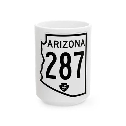 Arizona 287 1956 (Arizona) (Road Sign) White Coffee Mug 15oz - Go Mug Yourself
