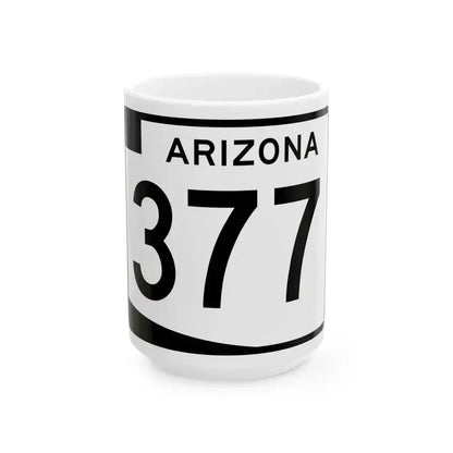 Arizona 377 (Arizona) (Road Sign) White Coffee Mug 15oz - Go Mug Yourself