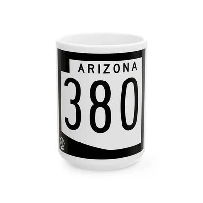 Arizona 380 1978 (Arizona) (Road Sign) White Coffee Mug 15oz - Go Mug Yourself