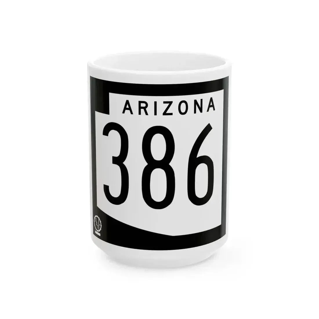 Arizona 386 1978 (Arizona) (Road Sign) White Coffee Mug 15oz - Go Mug Yourself