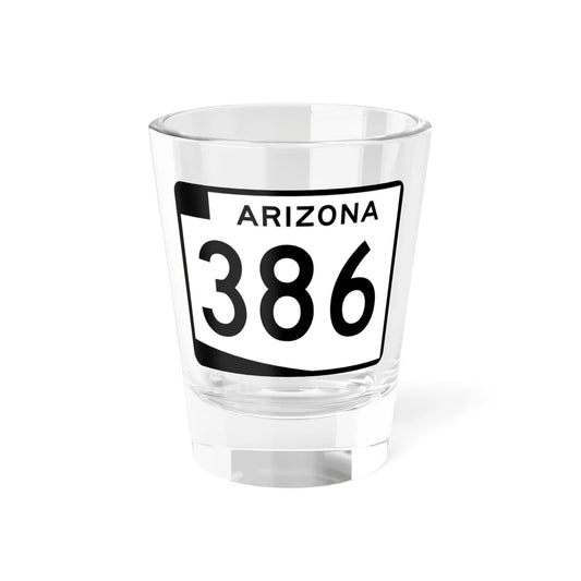 Arizona 386 (Arizona) (Road Sign) Shot Glass 1.5oz 1.5oz - Go Mug Yourself