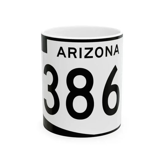 Arizona 386 (Arizona) (Road Sign) White Coffee Mug 11oz - Go Mug Yourself