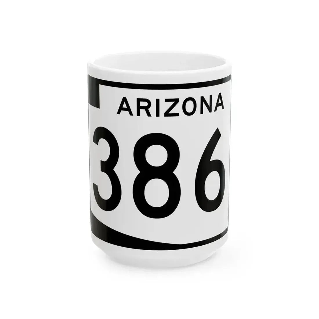 Arizona 386 (Arizona) (Road Sign) White Coffee Mug 15oz - Go Mug Yourself
