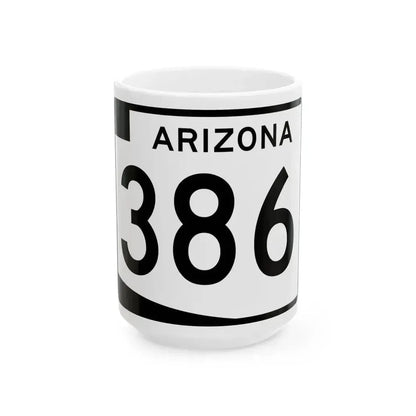 Arizona 386 (Arizona) (Road Sign) White Coffee Mug 15oz - Go Mug Yourself