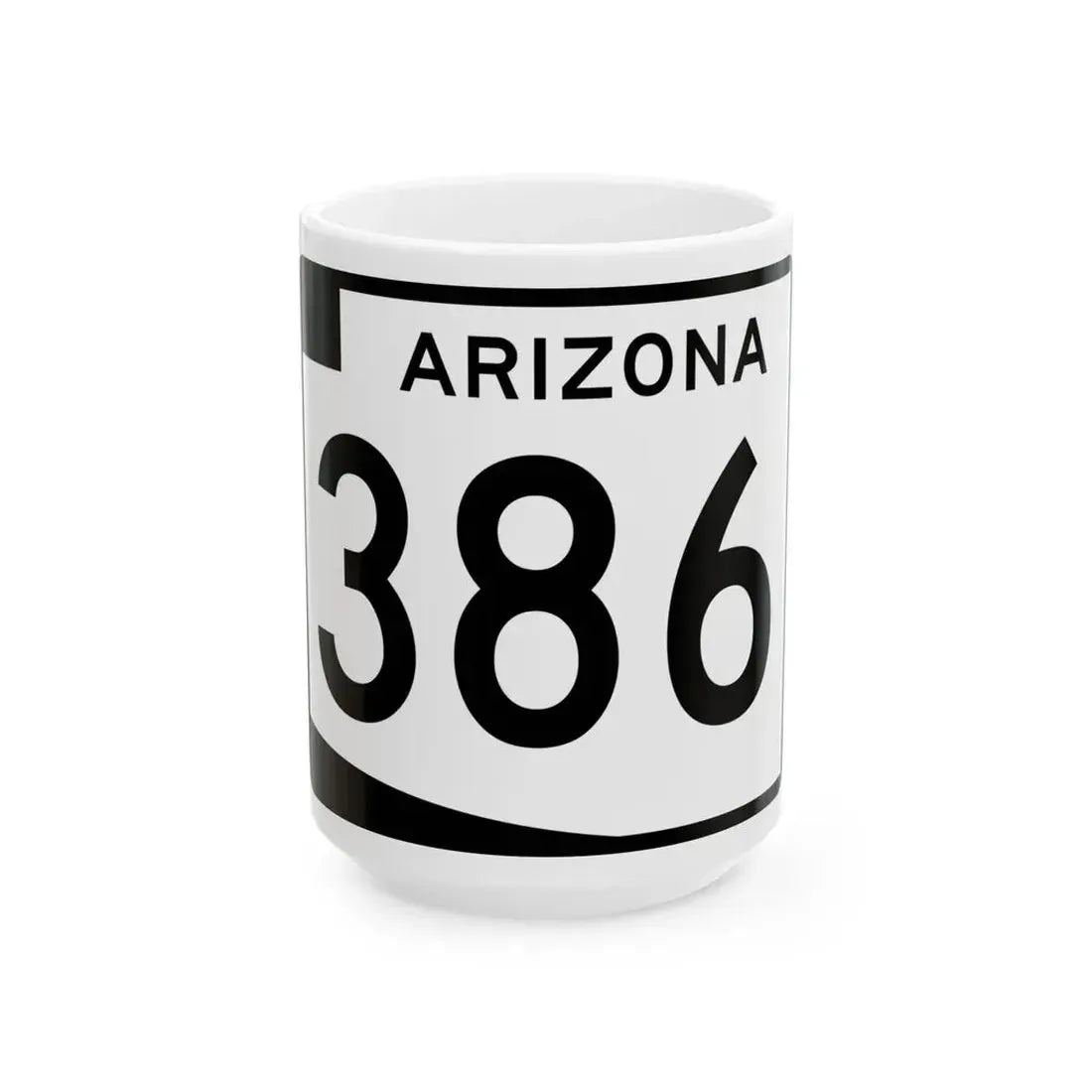 Arizona 386 (Arizona) (Road Sign) White Coffee Mug - Go Mug Yourself
