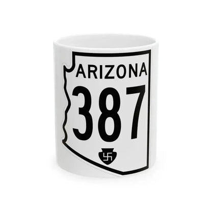 Arizona 387 1956 (Arizona) (Road Sign) White Coffee Mug 11oz - Go Mug Yourself