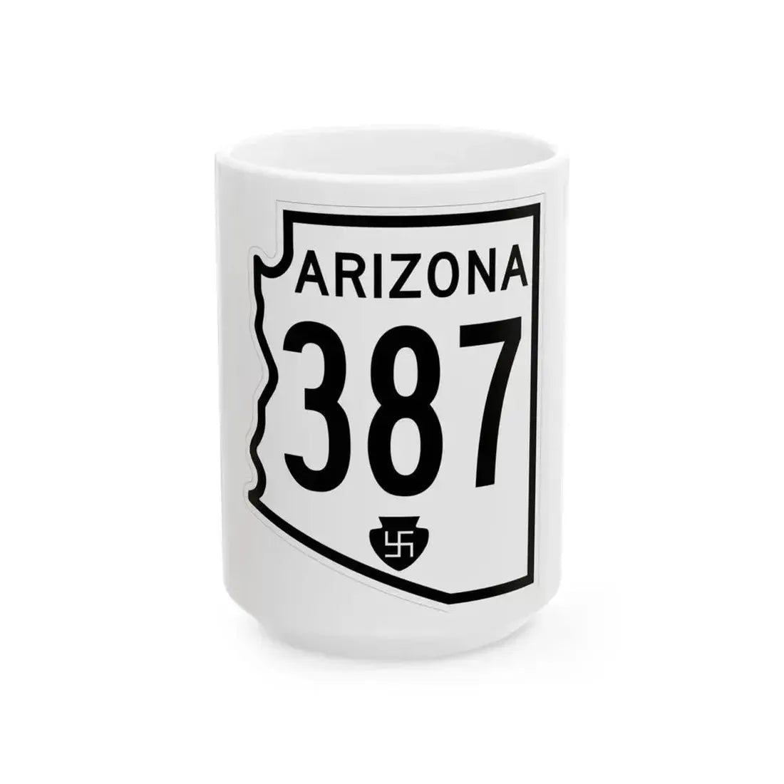 Arizona 387 1956 (Arizona) (Road Sign) White Coffee Mug 15oz - Go Mug Yourself