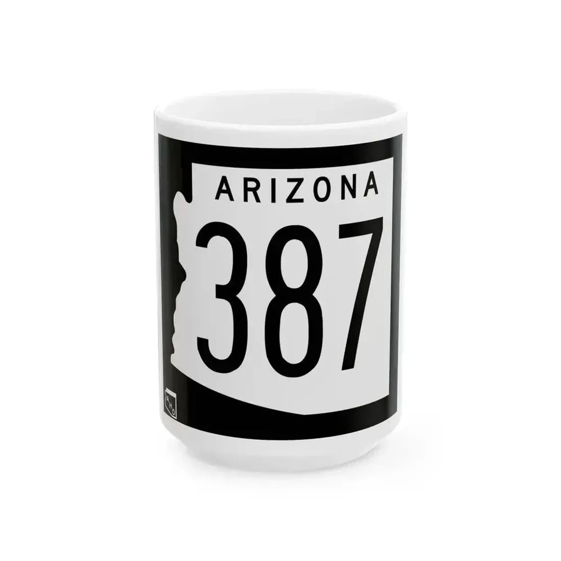 Arizona 387 1963 (Arizona) (Road Sign) White Coffee Mug 15oz - Go Mug Yourself