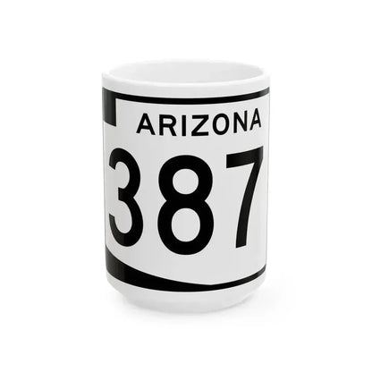Arizona 387 (Arizona) (Road Sign) White Coffee Mug 15oz - Go Mug Yourself