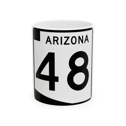 Arizona 48 (Arizona) (Road Sign) White Coffee Mug 11oz - Go Mug Yourself