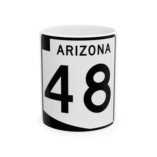 Arizona 48 (Arizona) (Road Sign) White Coffee Mug 11oz - Go Mug Yourself