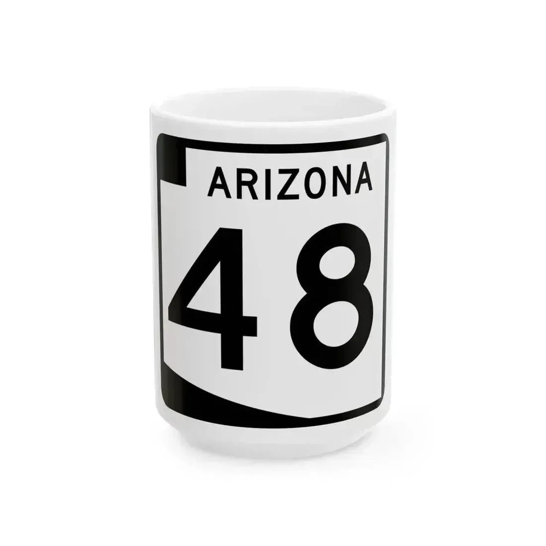 Arizona 48 (Arizona) (Road Sign) White Coffee Mug 15oz - Go Mug Yourself