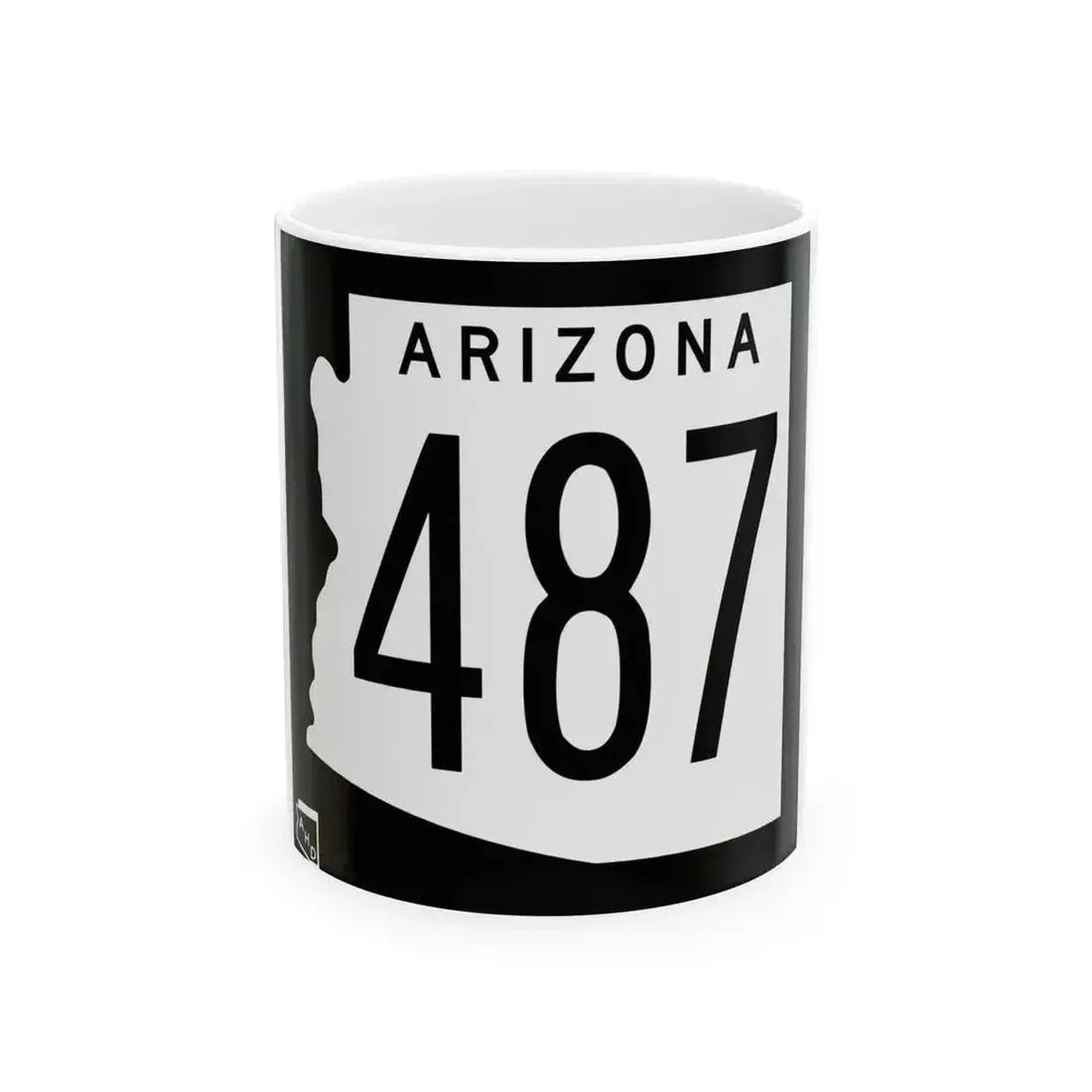 Arizona 487 1963 (Arizona) (Road Sign) White Coffee Mug 11oz - Go Mug Yourself