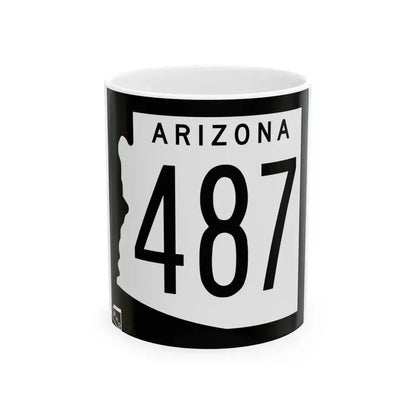 Arizona 487 1963 (Arizona) (Road Sign) White Coffee Mug 11oz - Go Mug Yourself