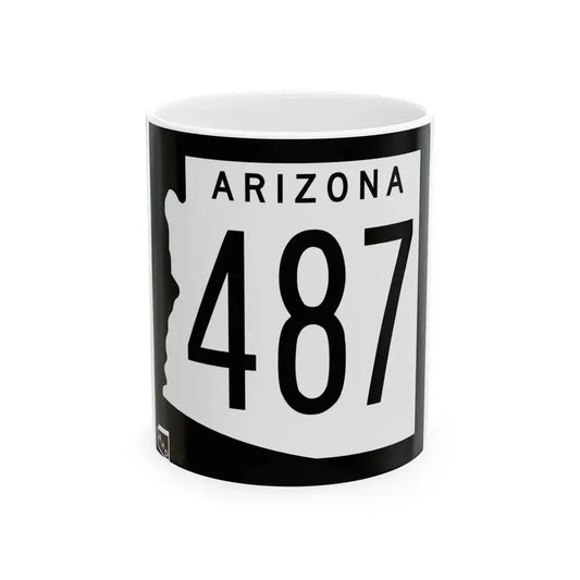 Arizona 487 1963 (Arizona) (Road Sign) White Coffee Mug 11oz - Go Mug Yourself