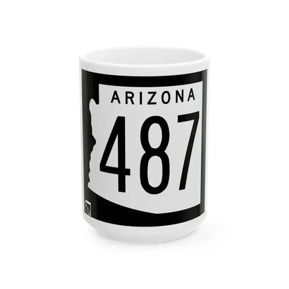 Arizona 487 1963 (Arizona) (Road Sign) White Coffee Mug 15oz - Go Mug Yourself