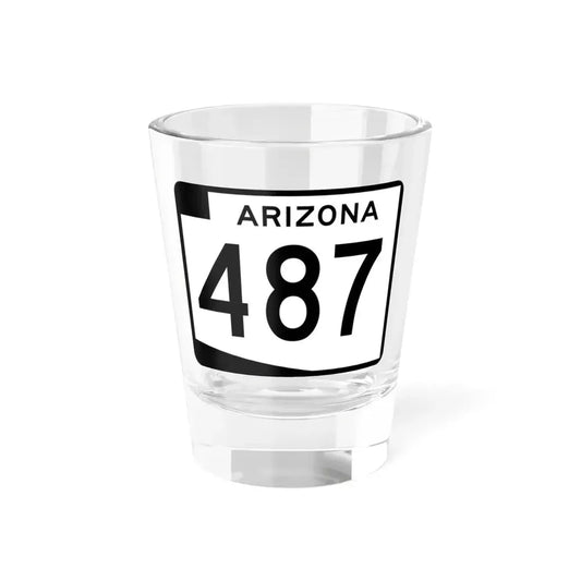 Arizona 487 (Arizona) (Road Sign) Shot Glass 1.5oz 1.5oz - Go Mug Yourself