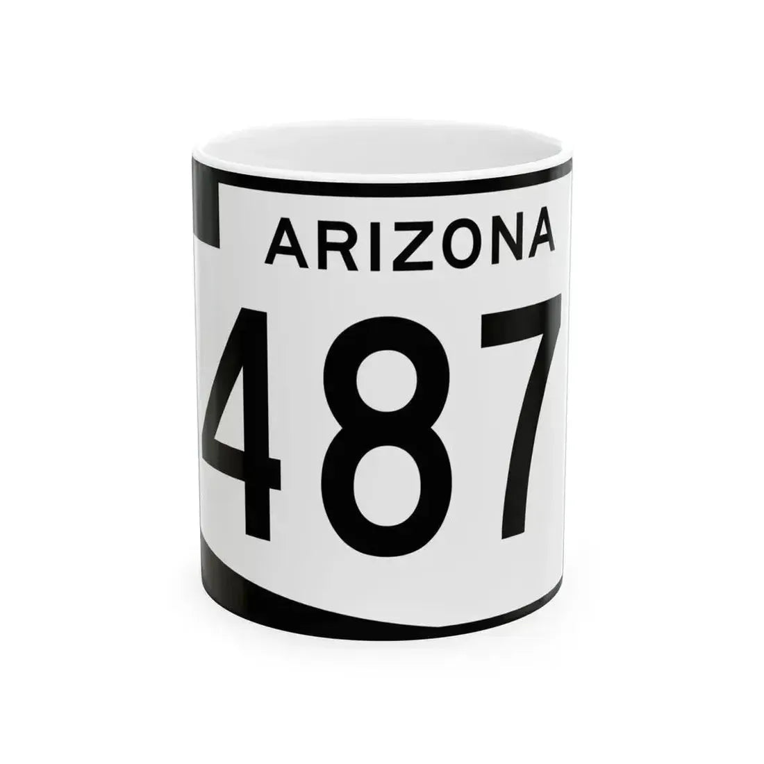 Arizona 487 (Arizona) (Road Sign) White Coffee Mug 11oz - Go Mug Yourself