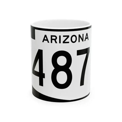Arizona 487 (Arizona) (Road Sign) White Coffee Mug 11oz - Go Mug Yourself