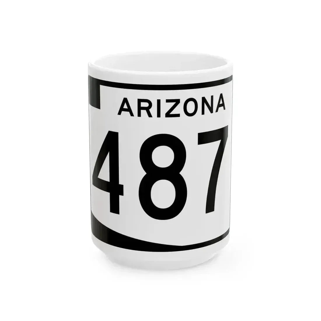Arizona 487 (Arizona) (Road Sign) White Coffee Mug 15oz - Go Mug Yourself