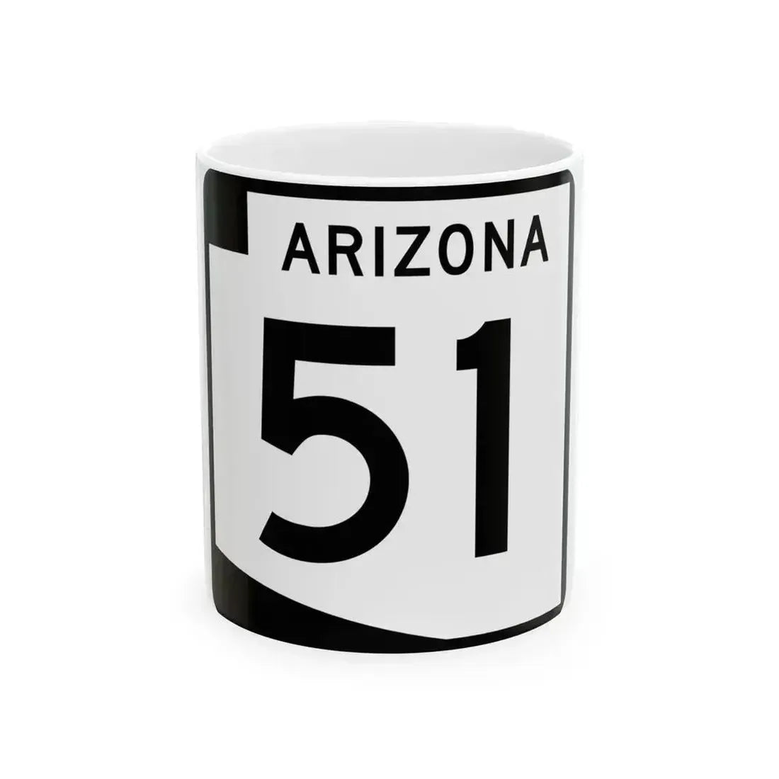 Arizona 51 (Arizona) (Road Sign) White Coffee Mug 11oz - Go Mug Yourself