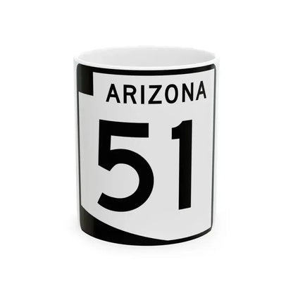 Arizona 51 (Arizona) (Road Sign) White Coffee Mug 11oz - Go Mug Yourself