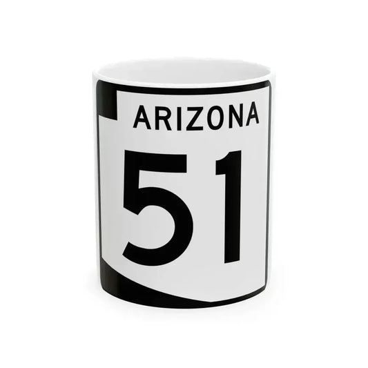 Arizona 51 (Arizona) (Road Sign) White Coffee Mug 11oz - Go Mug Yourself