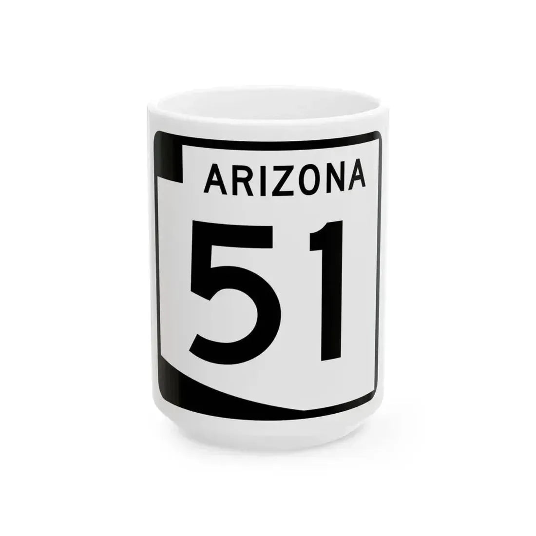 Arizona 51 (Arizona) (Road Sign) White Coffee Mug 15oz - Go Mug Yourself