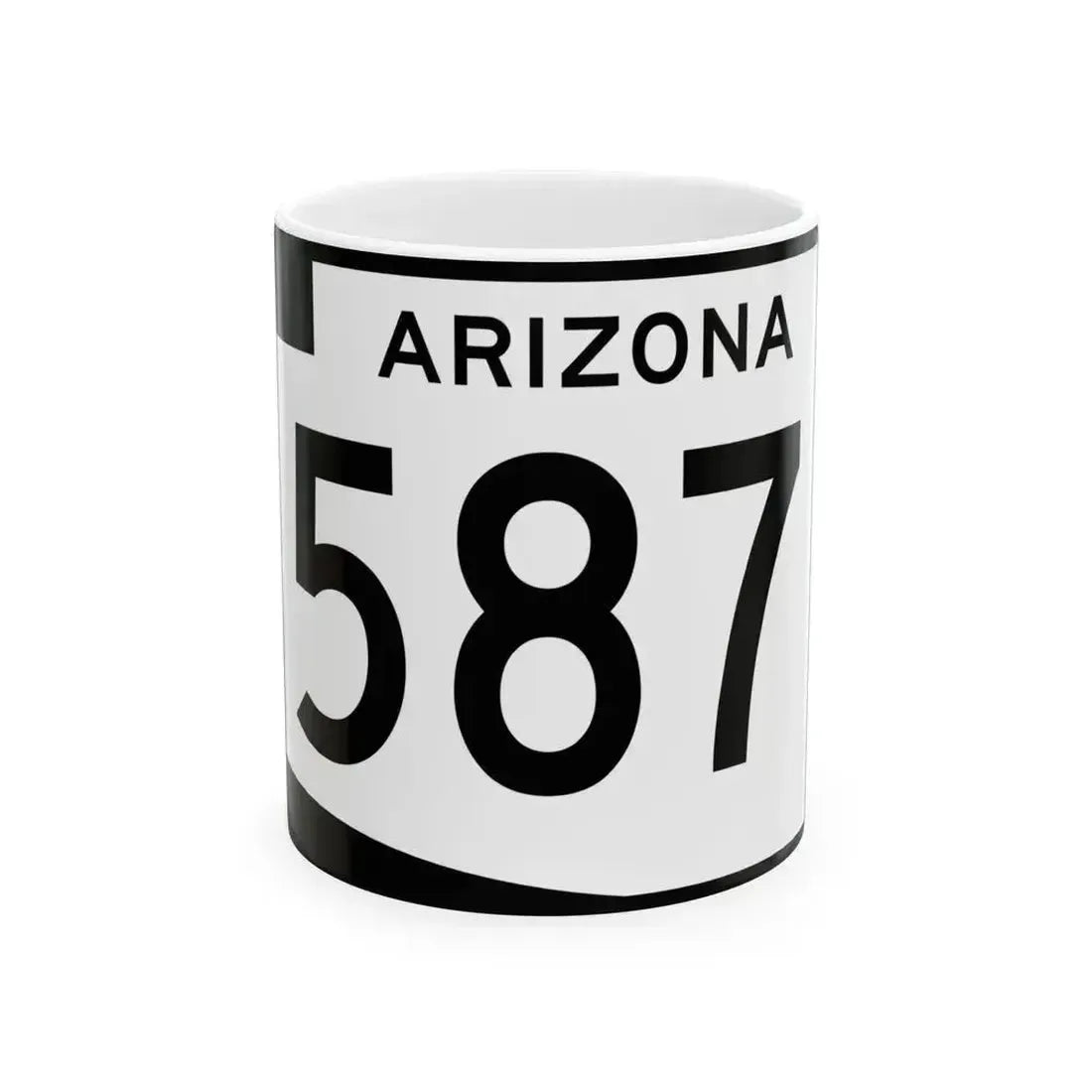 Arizona 587 (Arizona) (Road Sign) White Coffee Mug 11oz - Go Mug Yourself